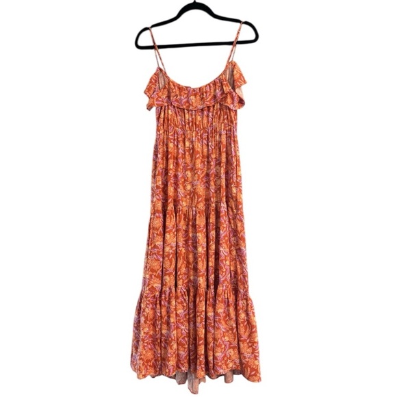 J. Crew Tiered Floral Orange Maxi Dress. Size S. NWT. - Picture 7 of 12